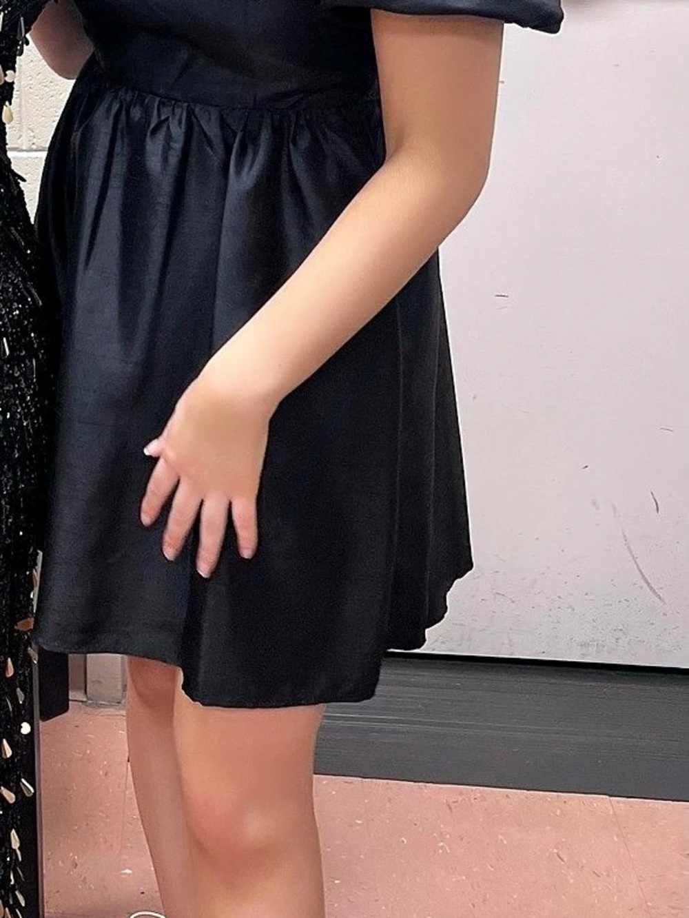 Copper Key Black Puff Sleeve Mini Dress Size Small